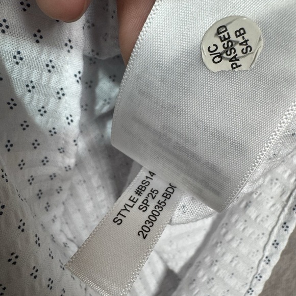 J Crew Classic Printed Seersucker Short Sleeve Button Up XXL White , Dotted - Picture 7 of 7